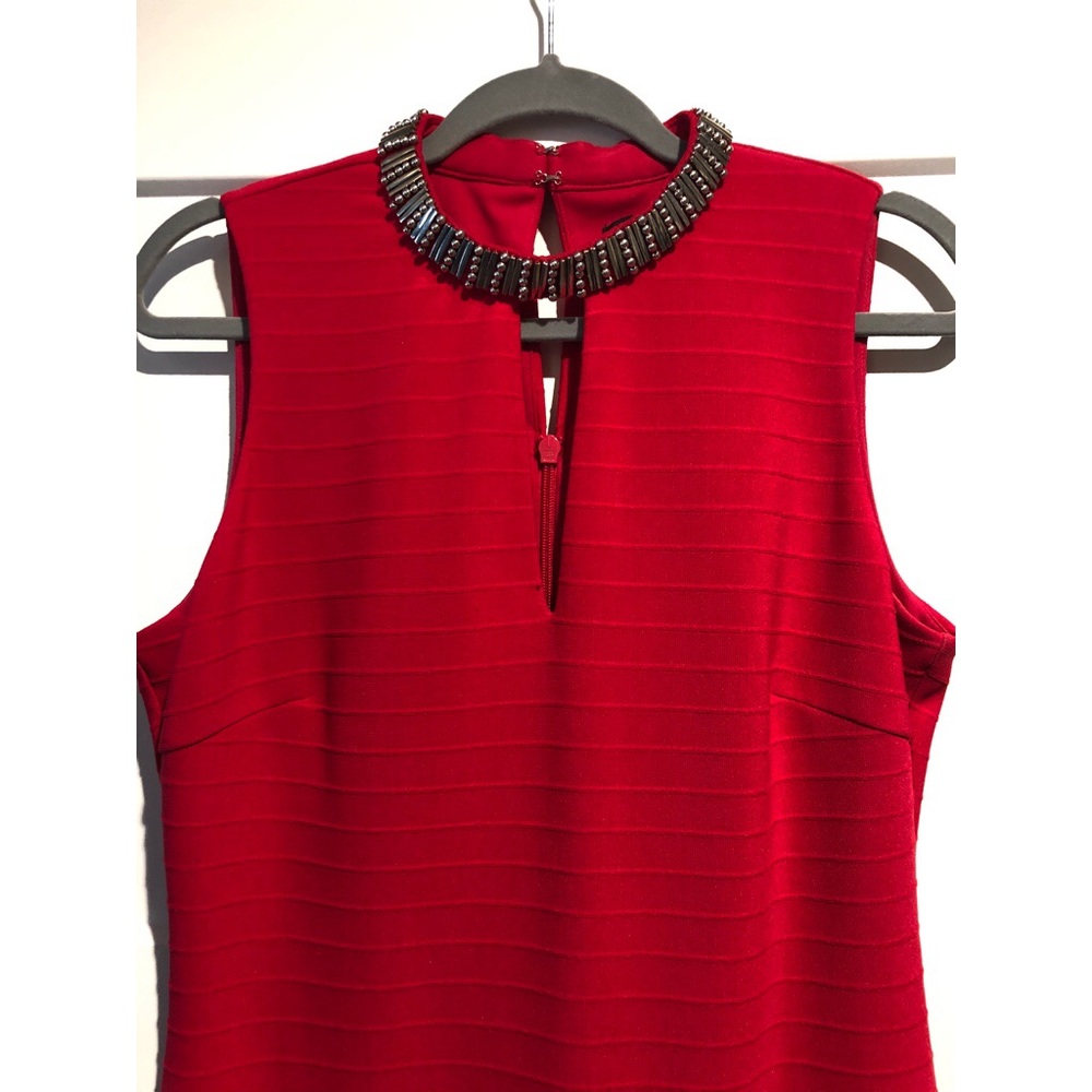 Red Ribbed Dress - Picture 3 of 3